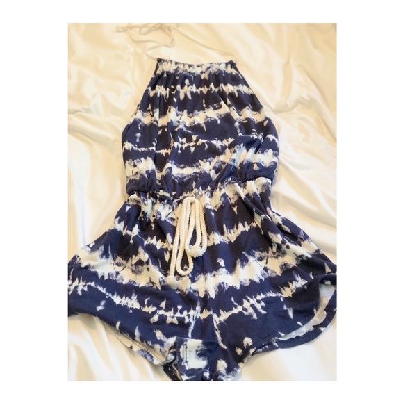 Fashion Nova Pants - Romper with halter top ties at top